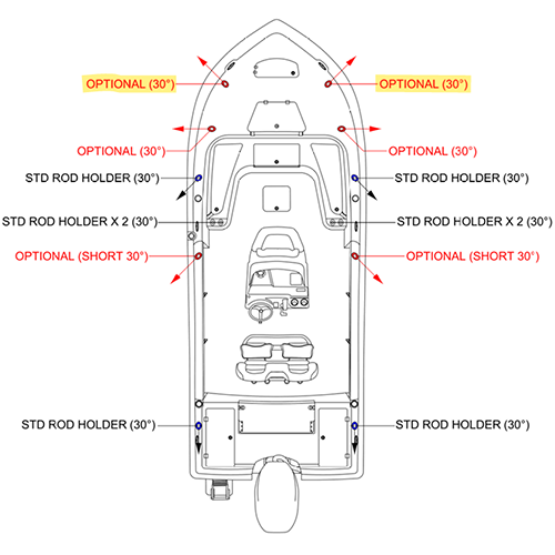 Extra Pair of SS Rod Holders (Bow in Deck) image