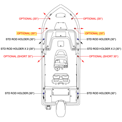 Extra Pair of SS Rod Holders (Mid-Bow in Deck) image