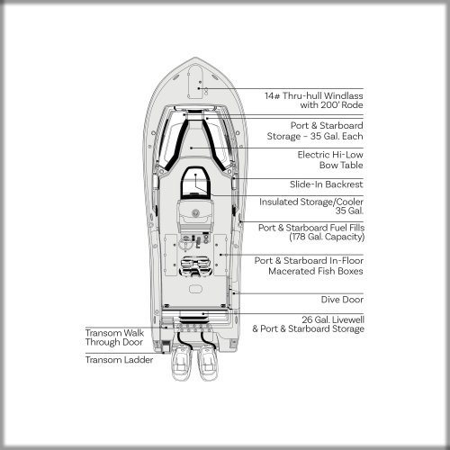 Overhead Image of Tidewater Boats 2027 LXF